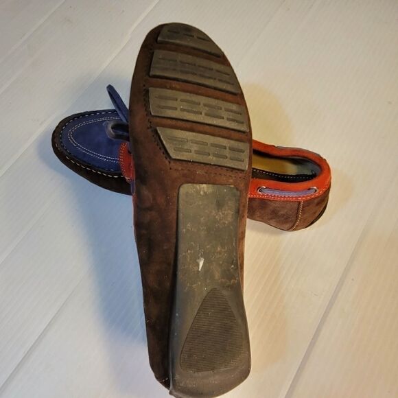 Vaneli Suede Driving Moccasins Red Blue size 6M - Picture 7 of 11